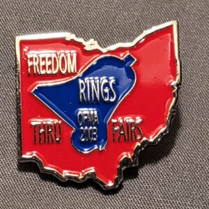Freedom Rings Thru Fairs 2003 Lapel Pin OFMA - Gold Tone - Epoxy