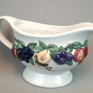 Vintage Ceramic Hand Painted  - Linens and Things: Richly Embossed Gravy Boat