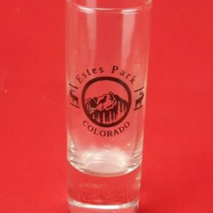 Estes Park Colorado Souvenier Double Elk Black Shot Glass