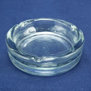 Vintage Clear Glass Cigarette Ashtray 4”