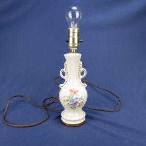 1970s Frederick Cooper 11" Floral Porcelain Lamp Mexico Damaged, Still Beautiful
