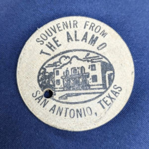 Souvenir from The Alamo San Antonio, Texas Vintage Wooden Nickel
