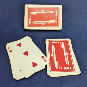 TWA Trans World Airlines PLAYING CARDS Vintage Full Pack-In Case UPCC