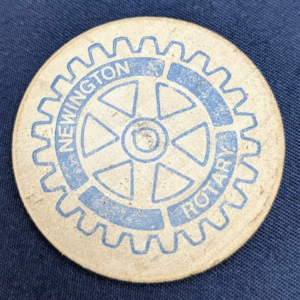 Newington, CT Rotary Club Wooden Buck Vintage Souvenir