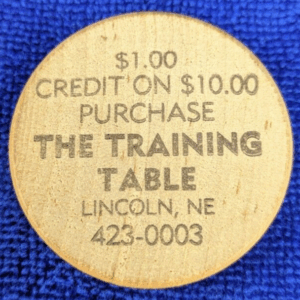 The Training Table Lincoln, Nebraska/Leo Building Supply Leo Ind. Wooden Nickel