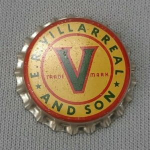 Vintage E.R. Villarreal and Sons Corked Lined Soda Pop Bottle Cap
