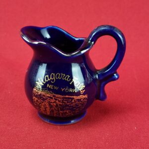 Vtg Niagara Falls Canada Cobalt Blue Gold Souvenir Creamer Dish Japan Miniature