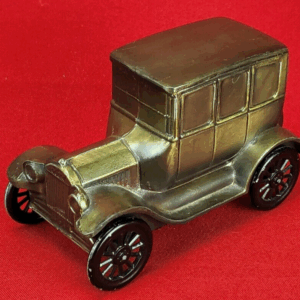 Vintage Banthrico Company Chicago IL Coin Bank 1926 Ford Car Metal 5 1/2"