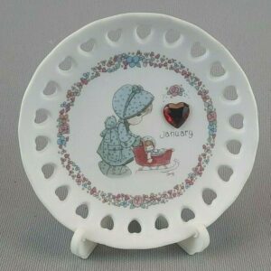 Vintage Garnet Ruby Red Birthstone - 1994 Enesco Collectors Plate with Stand