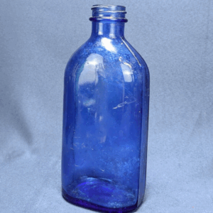 Vtg Cobalt Blue Glass Genuine Phillips Made In USA Medicine Bottle 7” Magnesia