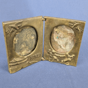 Vintage Korea Double Frame - Ornate Bronze with Scenic Relief - Missing Glass