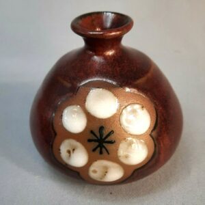 VTG OMC Otagiri Small Pottery Ceramic Vase in Brown Tones Made in Japan