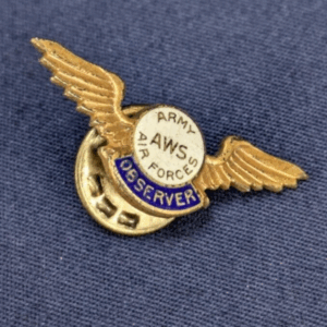 Vintage Army Air Forces AWS Observer Wing Pin WWII WW2