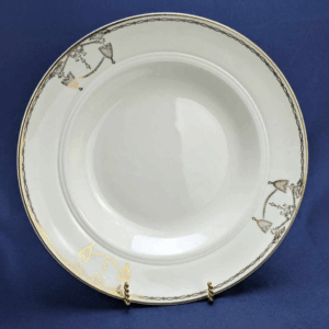 Vintage COMMODORE By Salem China 8.5" Rimmed Soup Bowl 23 Karat Gold Trim