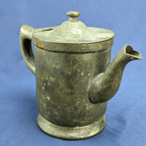 Antique Silver Nickel Wear Brite Hinged & Lidded Creamer Pot