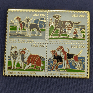 The March Company 20c USA Postage Dogs Stamp Lapel Pin