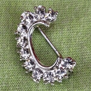Letter "C" Initial Rhinestone Brooch - Great Gift