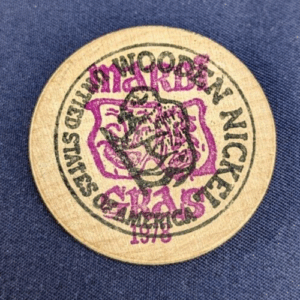 Sears Craftman Mardi Gras 1978 Trade Token Wooden Nickel Dubloon
