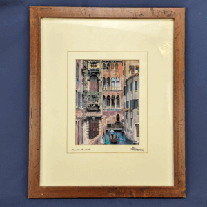 Canal by Gondolier - Martin Roberts Signed Art Print 18" X 22"