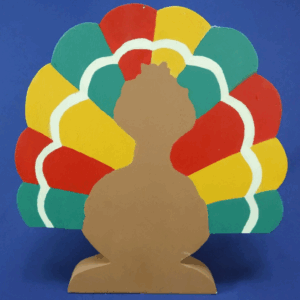 Vintage Hand Made/Painted Home Decor Wooden Cutout Thanksgiving Holiday Turkey