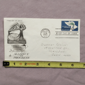 US #1234, First Day Cover 8/17/63 Washington Alliance for Progress, Meriden CT