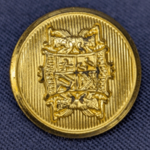 Vintage Gold-Tone Military Style Button with Heraldic Crest