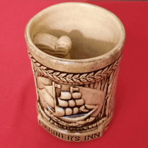 Rare Vintage Novelty Mariner's Inn Mug/Cup, Inverse Handle Joke Item