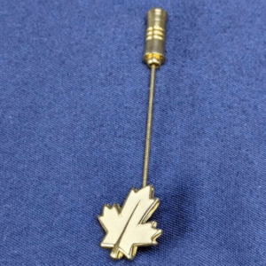Vintage Gold Tone Trifari Maple Leaf Stickpin Scarf Hat Pin 2.50"