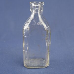 Vintage 1940s Brockway 10 Empty .8 Oz Medicine Bottle Clear Glass Sani-Glas