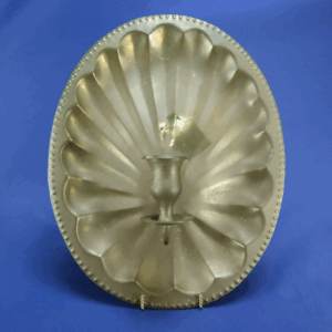 Vintage 14" India Brass Scalloped Shell Clam Wall Sconce w/Candle Taper Holder