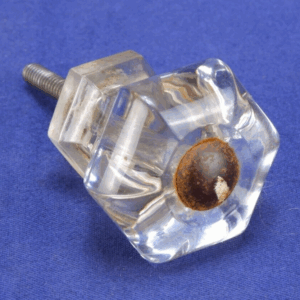 Vintage Six Sided Hexagon Clear Glass Drawer Knob Cabinet Drawer
