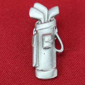 Vintage Collectible Lapel Shirt Tie Pin Pewter Silver Tone Golf Clubs in Bag
