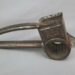 VINTAGE MOULI CHEESE GRATER Made in France METAL w/ RED WOODEN HANDLE