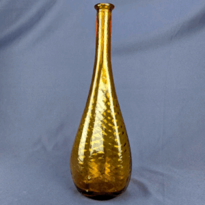 Vintage Made in Italy Amber Honey Textured Glass Vase Decanter 15 1/4" tall