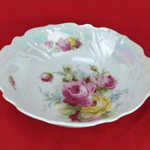 Vintage Retsch & Company Bavaria Lustreware Porcelain Bowl - Floral Decorations
