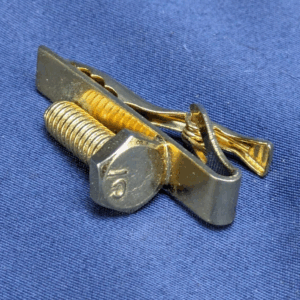 Vintage Gold Tone Bolt Tie Clip Pin Clasp