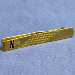 Vintage Gold Tone Letter "N" Tie Clip Pin Clasp