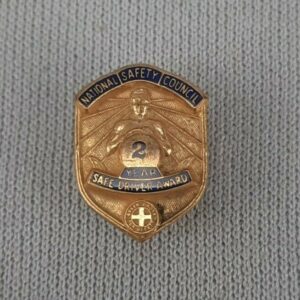 National Safety Council 2 Year Safe Driver Award Pin Screw Back