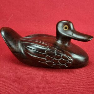 Gorgeous Small Mahogany Wooden Collectible Duck Figurine Stamped BELIZE ~ RARE