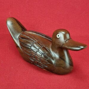 Gorgeous Small Wooden Collectible Duck Figurine Stamped BELIZE ~ RARE ITEM