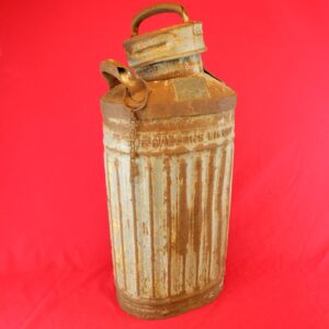 Vintage Oil Can 5 Gal Fluted Gas Station Garage c1920's Ellisco Gas Oil Service