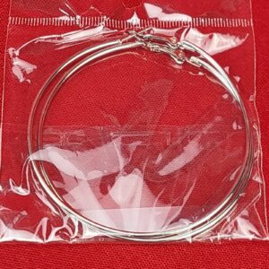 Large Silvertone 2 1/2" Hoop Earrings New In Package