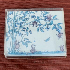 Cute Vintage Mice Eating Blueberries Mini Scene Refrigerator Magnet