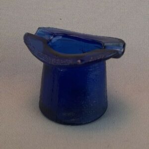 Vintage Cobalt Blue Textured Top Hat Shape Ashtray 2.25" Collectible