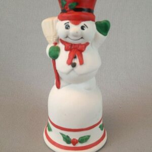 Vintage Artmark 1989 Christmas Ceramic Frosty The Snowman Bell