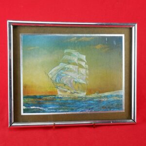 3D Metallic Laser Printed Art Picture on Chrome Paper - Nautical Sailboat Theme