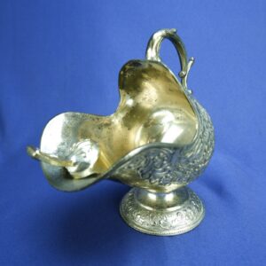Vintage Scuttle Sugar Bowl with Scoop Sugar Server Made in Japan - Silverplated
