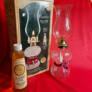 Vintage 16" Chesterfeild Oil Lamp, In original Box w/oil