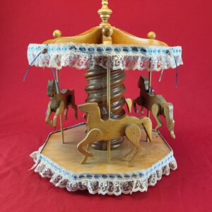 Handcrafted Wooden Rotating Carousel - Made in Boonville, New York