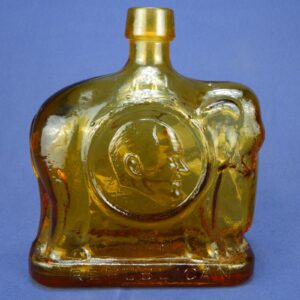 Nixon Agnew Presidential 1968 Campaign Amber Glass Elephant Decanter